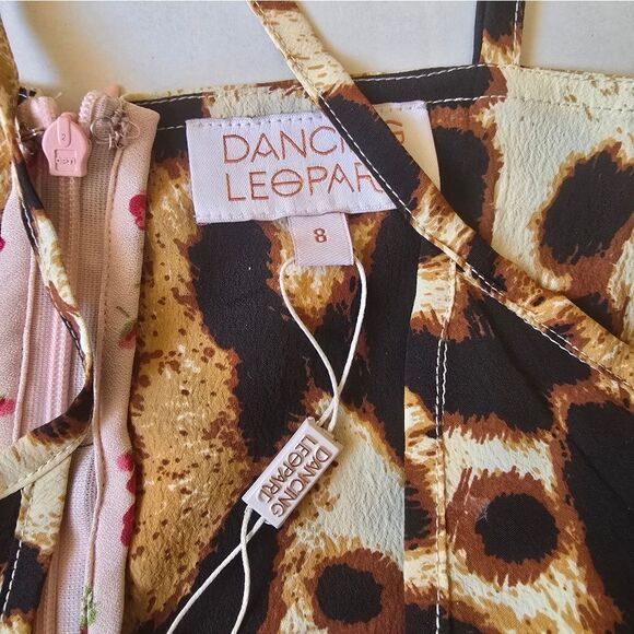 Dancing Leopard Floral Pink And Animal Print Dress Size 8 - Picture 12 of 14